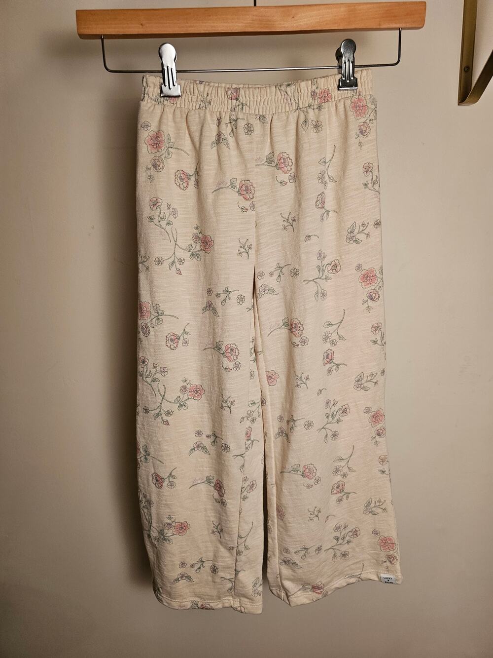 Lucky Brand Cotton Blend Floral Wide Leg Pants
